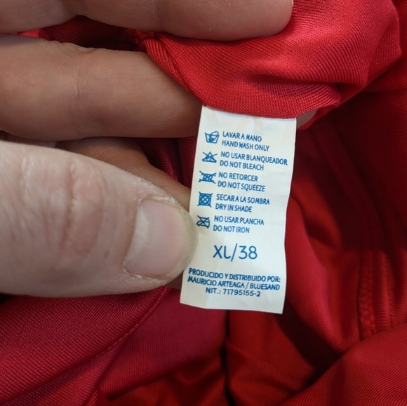 Vintage Red Belted Ruffle One Piece Swim Size M - Picture 9 of 11